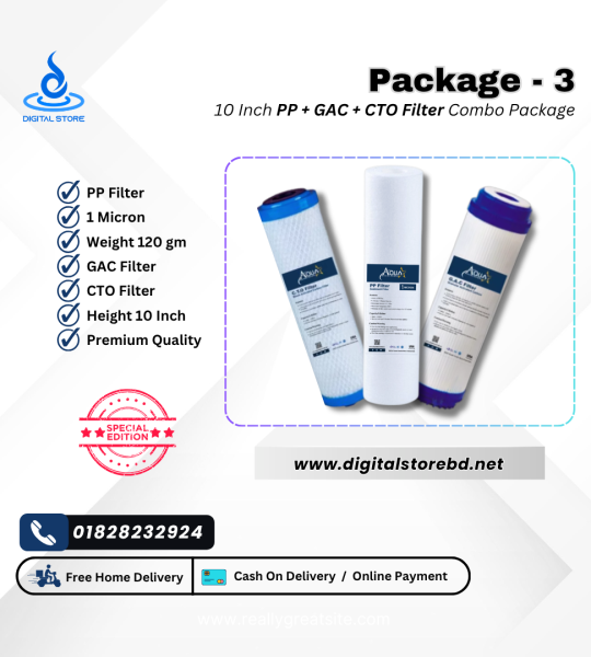 Combo Package 3 - 10" PP (120gm) + GAC + CTO Filter