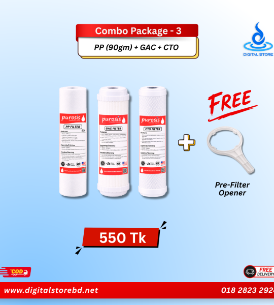 Combo Package 3 - 10" PP (90gm) + GAC + CTO Filter